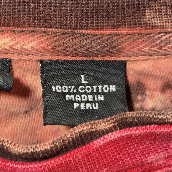 GUESS Dragons Vintage 100% Cotton 90s 2000s Tie Dye Layered T Shirt Thermal sz L - Picture 7 of 8